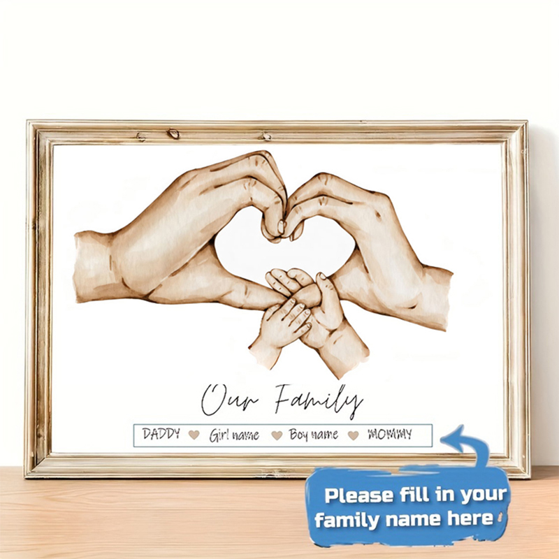 Photography Style - Personalized Custom Family Hand Poster Name