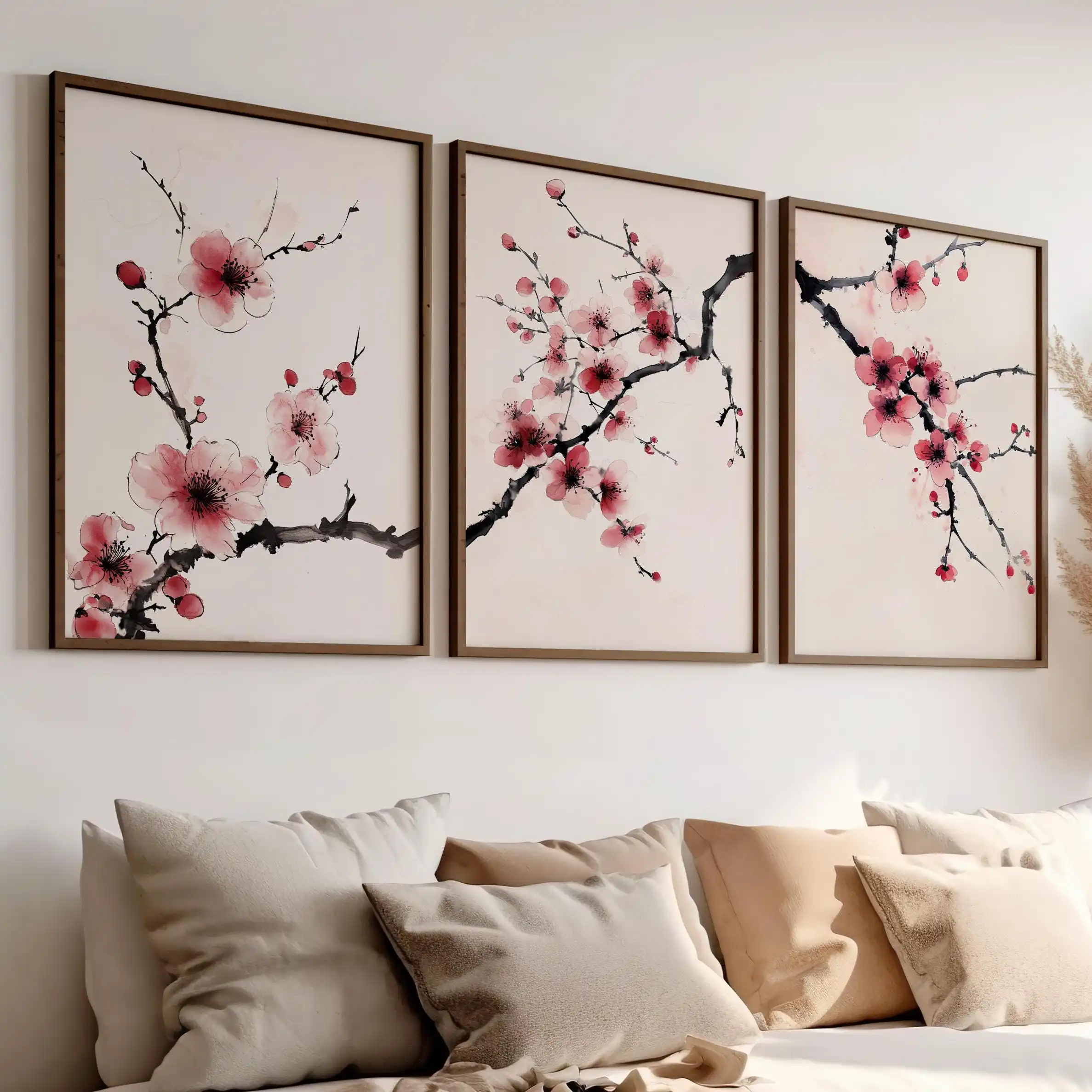Photography Course - Large-sized Cherry Blossom Branch Print Watercolor