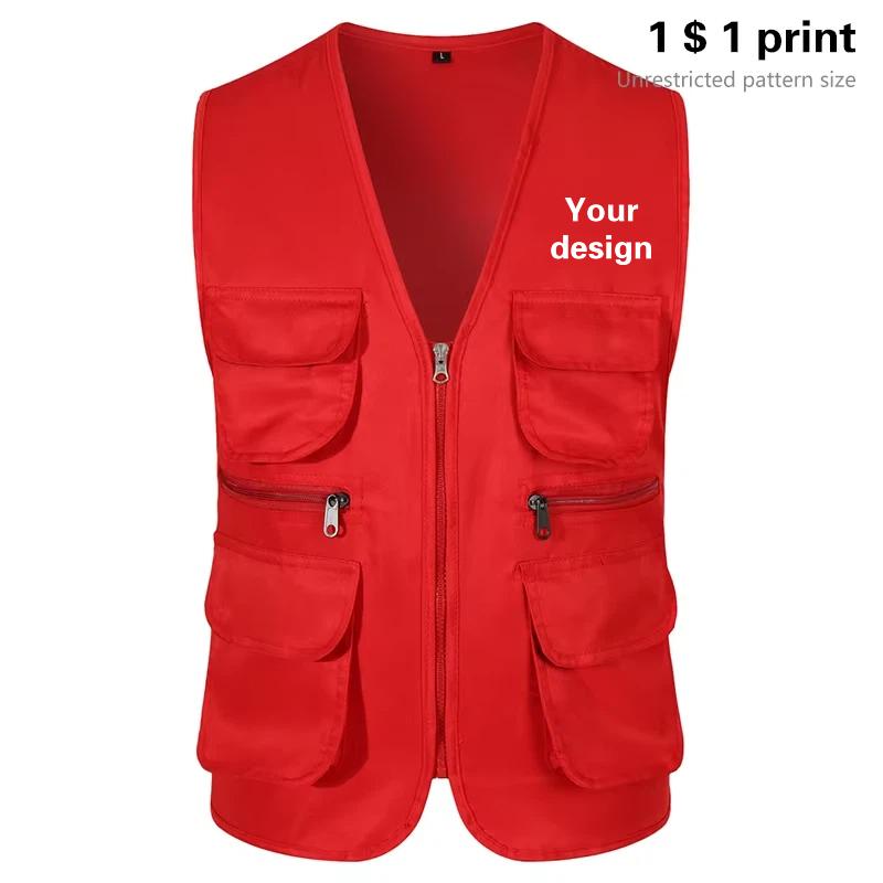 Photography Jacket - Men Multi Sleeveless Pocket Waistcoat Plus