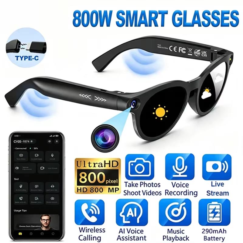 Photography Videos Free - New 800W Pixel AI Smart Glasses