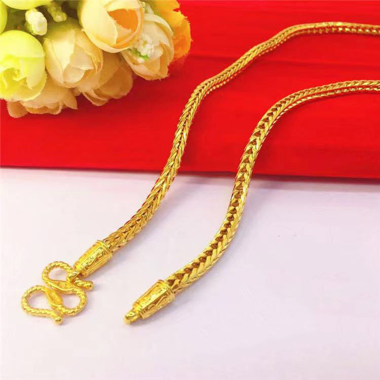 Photography Yellow - Men's 24K Gold Snake Bone Necklace,