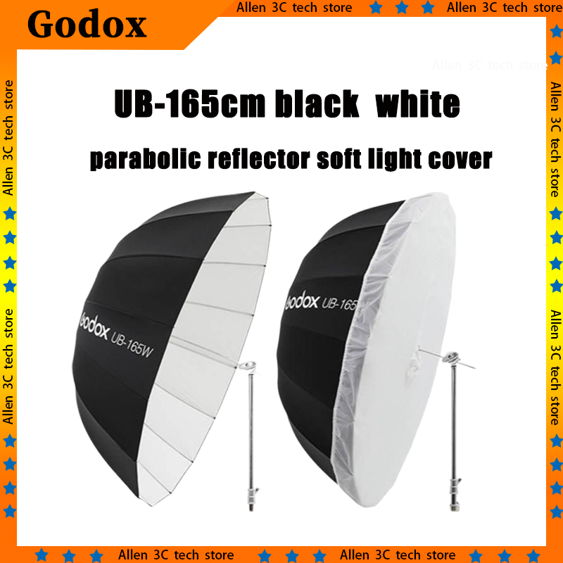 Photography Umbrella Light - Godox UB165cm Parabolic Reflective Umbrella Black
