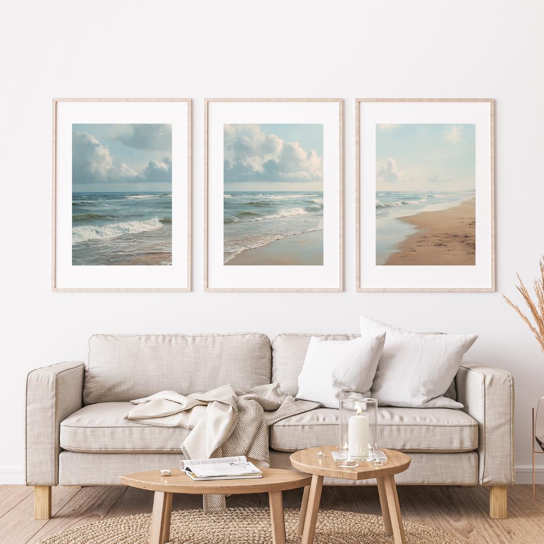 Set of 3 Ocean Beach Triptych  - Photography Course ulasan dan harga
