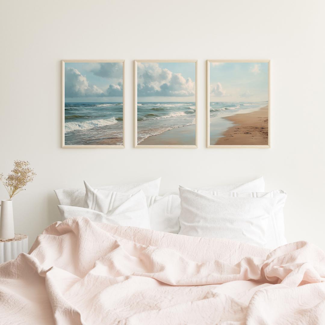 Set of 3 Ocean Beach Triptych  - Photography Course ulasan dan harga