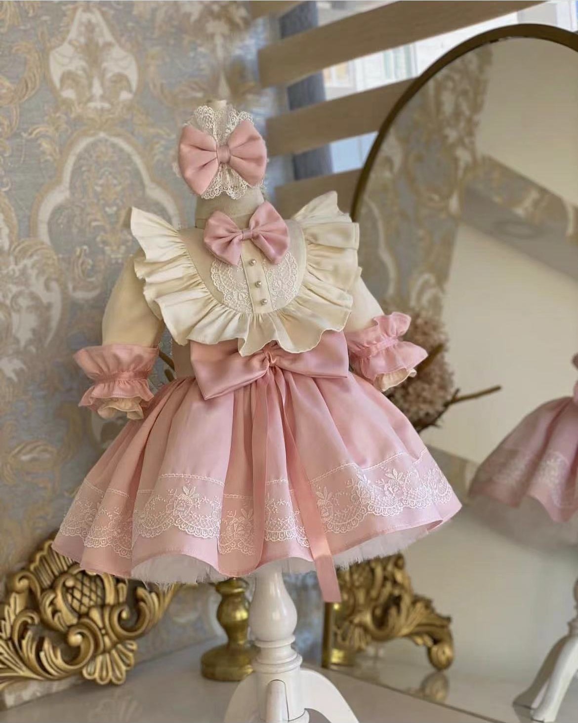 0-12Y Baby Girl Spring Pink Tu - Photography Vintage Style ulasan dan harga