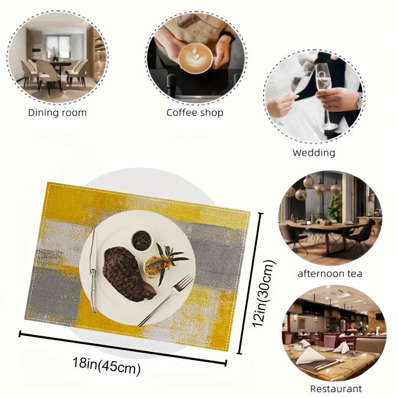 VIKAMA Yellow Gray Abstract Oi - Photography Desk ulasan dan harga