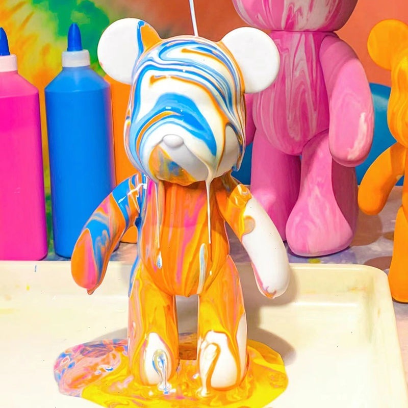 23cm DIY Paint Fluid Bear Figu - Photography Desk ulasan dan harga
