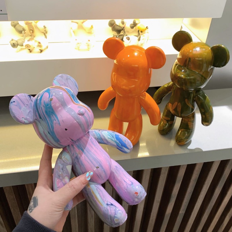 23cm DIY Paint Fluid Bear Figu - Photography Desk ulasan dan harga