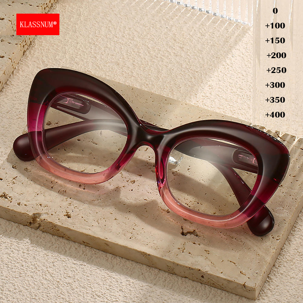 KLASSNUM Trendy Bold Lines Cat - Eye Piece Magnifier ulasan dan harga