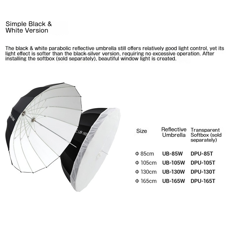 Godox UB165cm Parabolic Reflec - Photography Umbrella Light ulasan dan harga