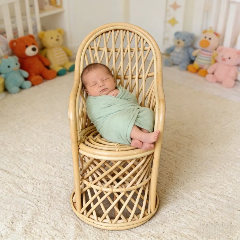 1pc Rattan Wood Handmade Woven - Photography Desk ulasan dan harga