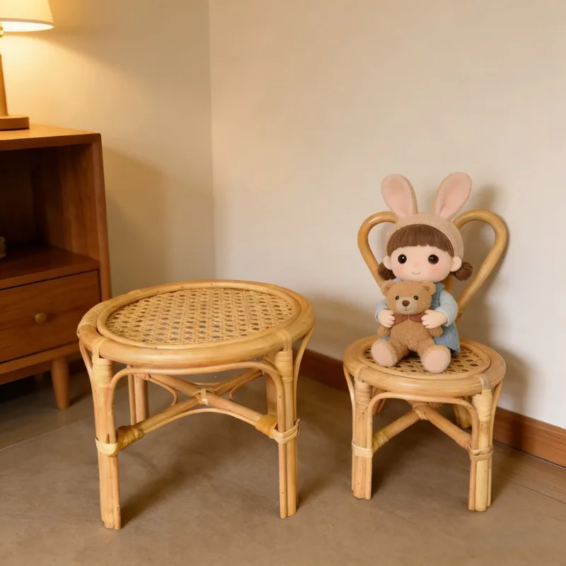 1pc Rattan Wood Handmade Woven - Photography Desk ulasan dan harga