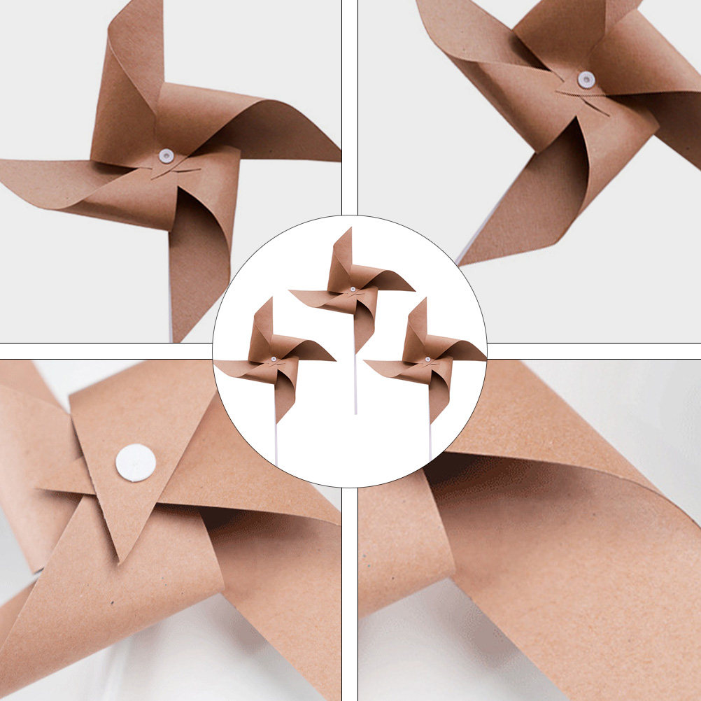 3Pcs Vintage Kraft Paper Windm - Photography Vintage Style ulasan dan harga